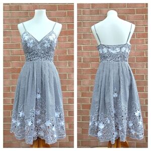 Sue Wong Black and White Lace Dress